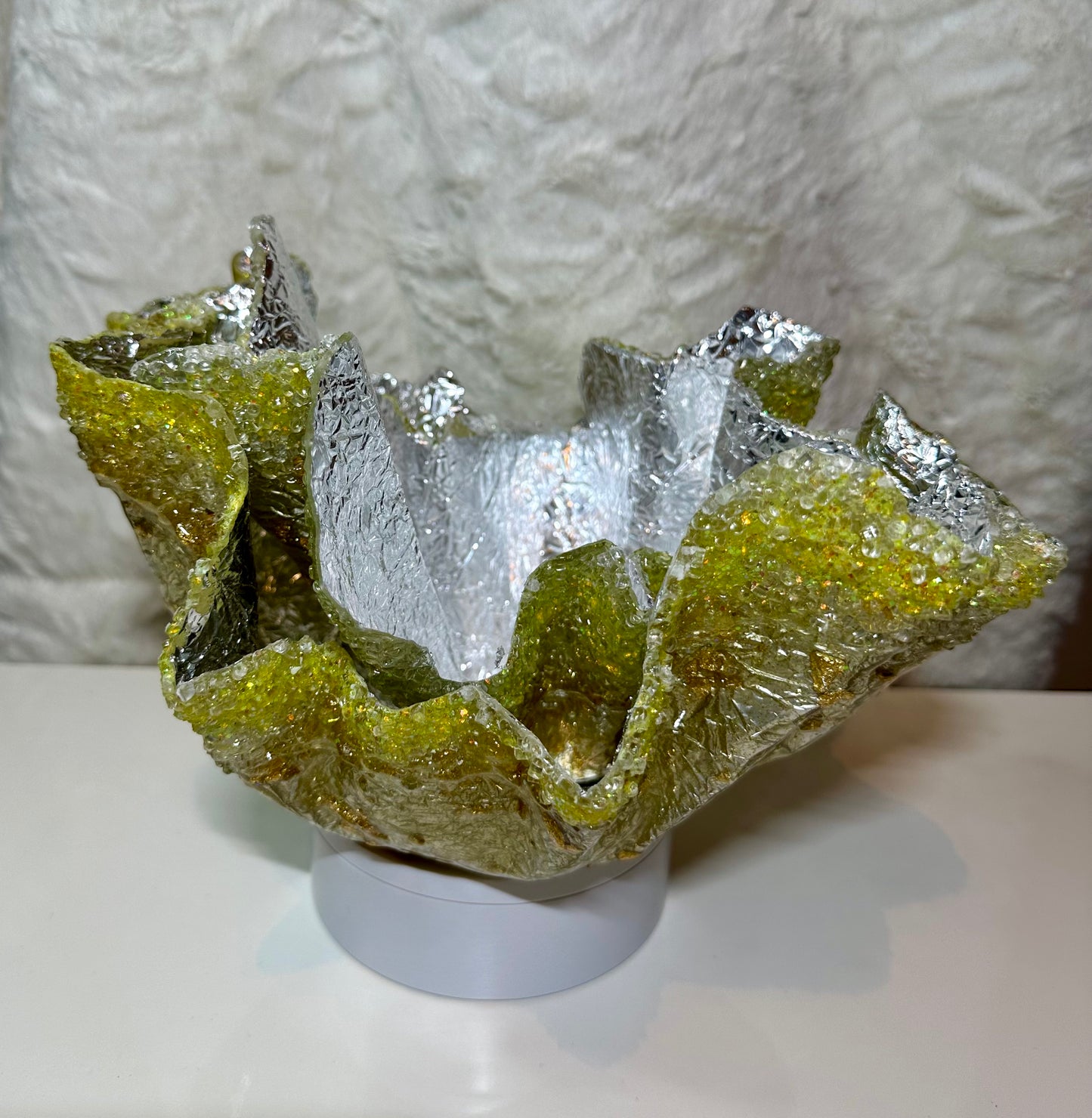GOLD & SILVER EPOXY/RESIN DECORATIVE BOWL