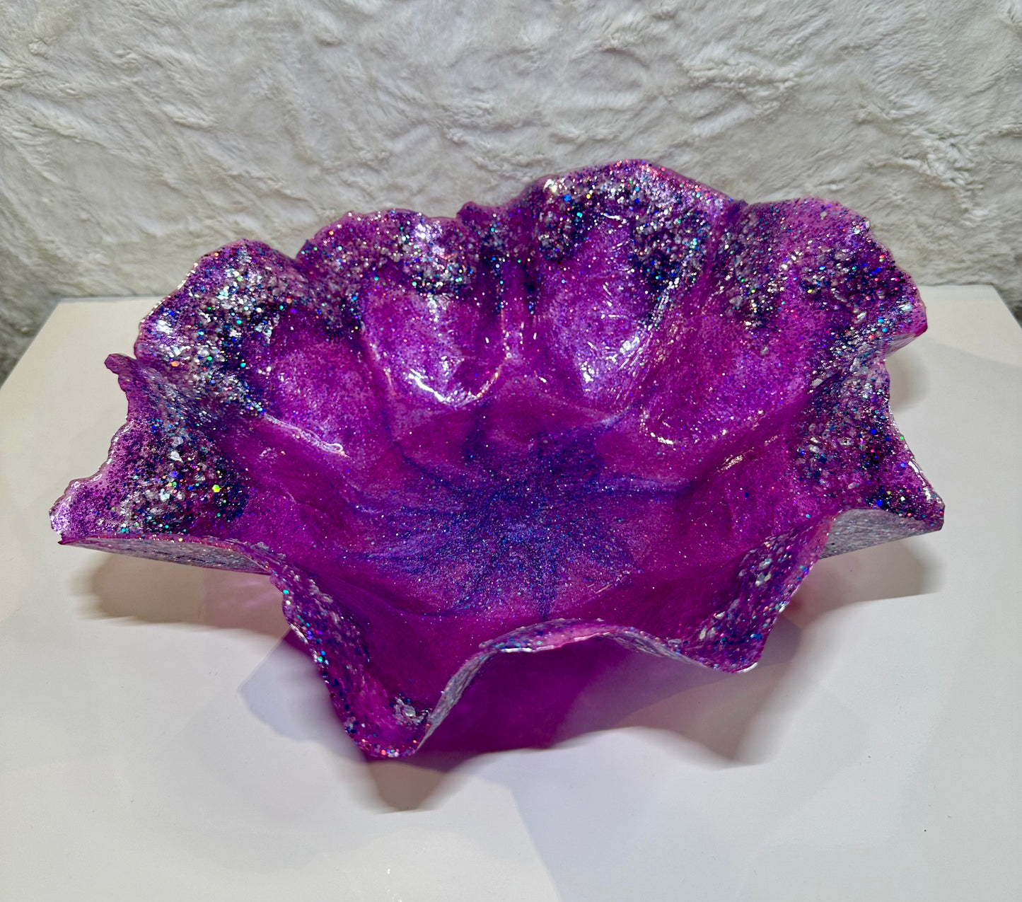 PURPLE EPOXY/RESIN DECORATIVE BOWL