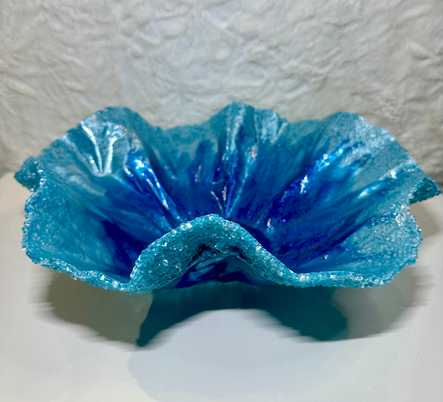 BLUE EPOXY/RESIN DECORATIVE BOWL - LARGE #2