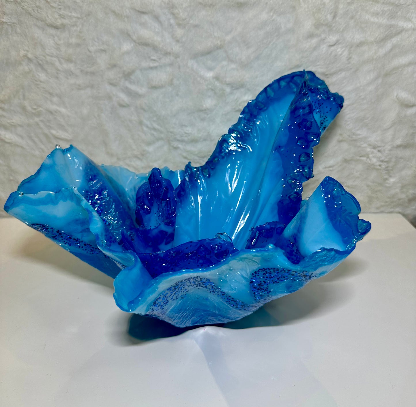 BLUE EPOXY/RESIN DECORATIVE BOWL