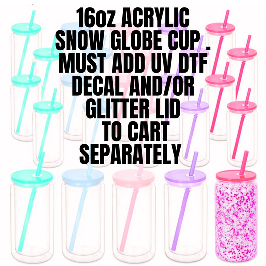 16oz ACRYLIC SNOW GLOBE CUP