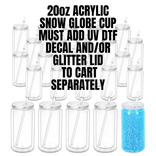 20oz ACRYLIC SNOW GLOBE CUPS