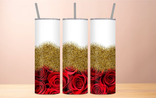 RED ROSES and GOLD GLITTER
