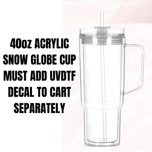 40oz ACRYLIC SNOW GLOBE CUP