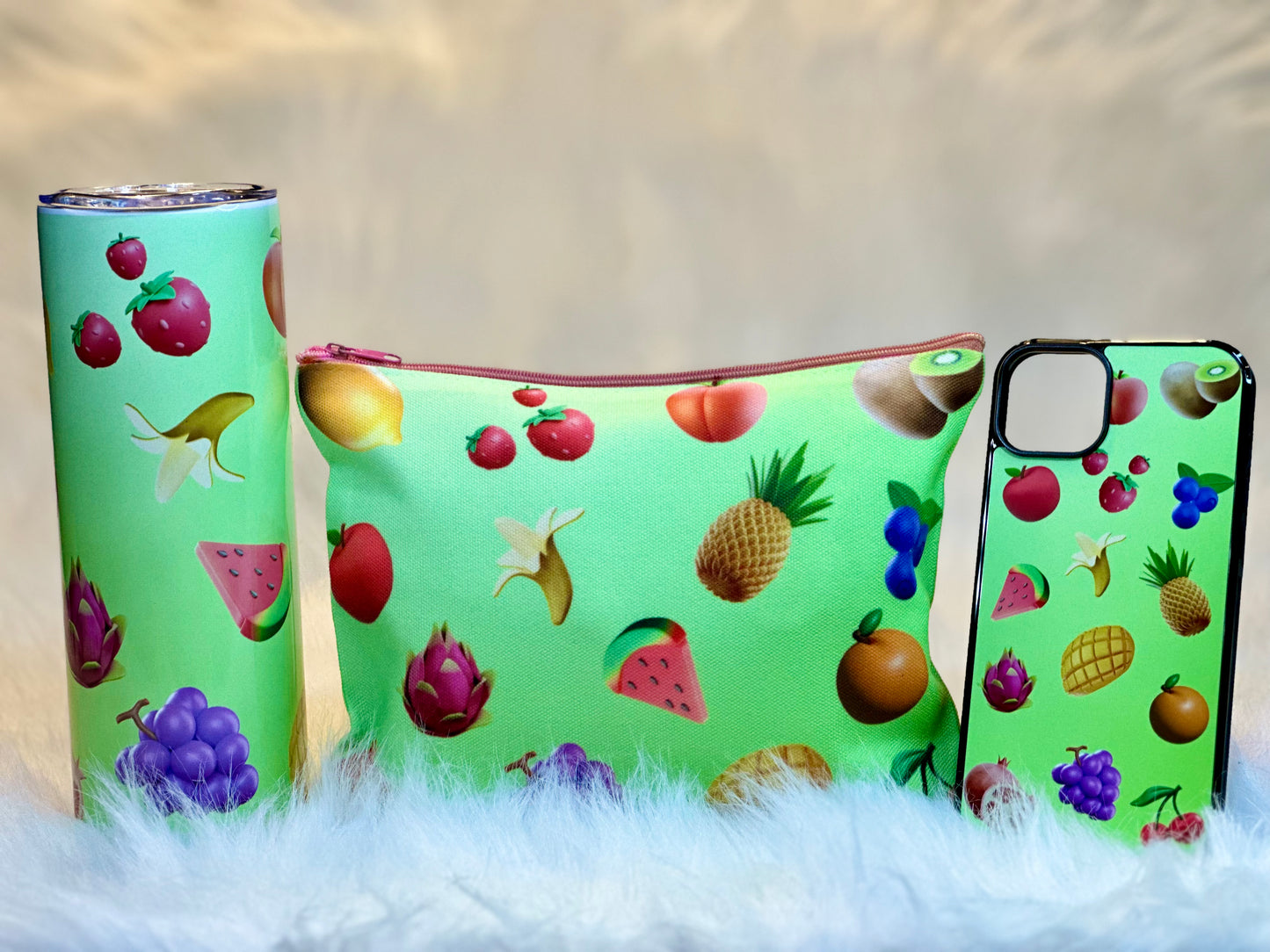 FRUITS - 20oz TUMBLER+ COSMETIC/TOILETRY BAG+iPHONE CASE